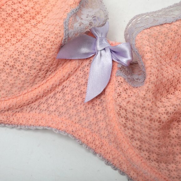 Victoria's Secret Very Sexy Unlined Demi Bra Underwire Lace Trim Coral 36D - Picture 5 of 5